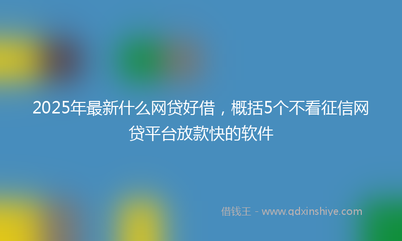2025年最新什么网贷好借，概括5个不看征信网贷平台放款快的软件