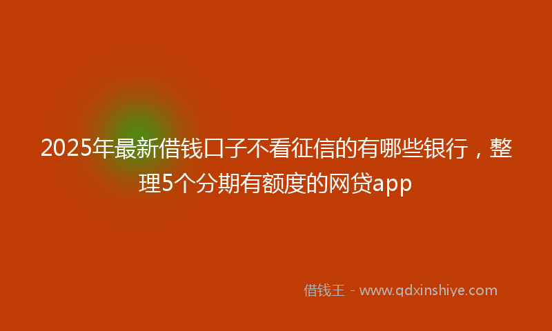 2025年最新借钱口子不看征信的有哪些银行，整理5个分期有额度的网贷app
