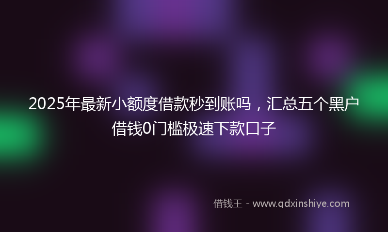 2025年最新小额度借款秒到账吗，汇总五个黑户借钱0门槛极速下款口子