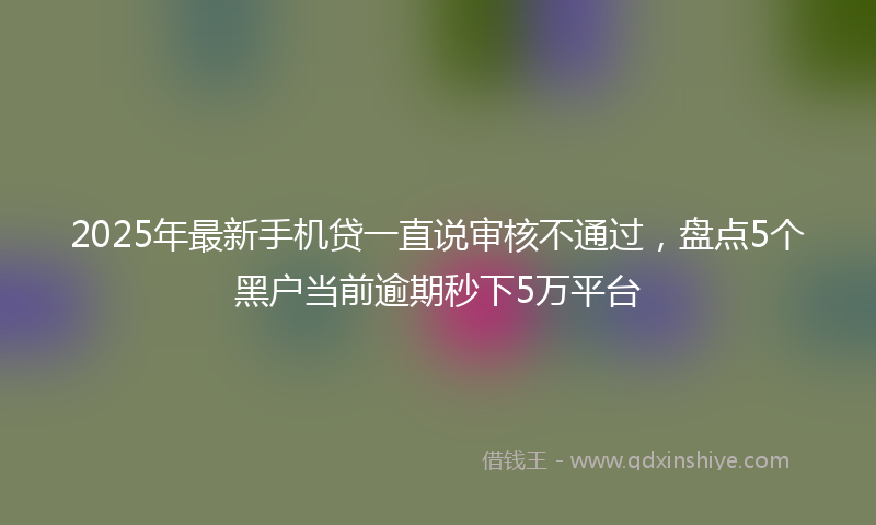 2025年最新手机贷一直说审核不通过，盘点5个黑户当前逾期秒下5万平台