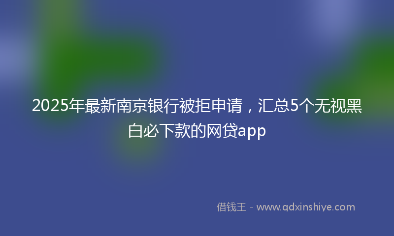 2025年最新南京银行被拒申请，汇总5个无视黑白必下款的网贷app