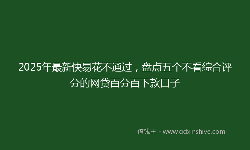 2025年最新快易花不通过，盘点五个不看综合评分的网贷百分百下款口子