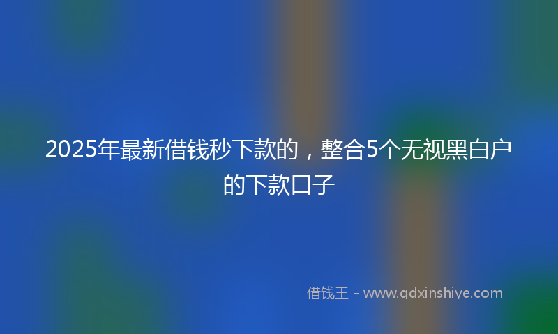 2025年最新借钱秒下款的，整合5个无视黑白户的下款口子