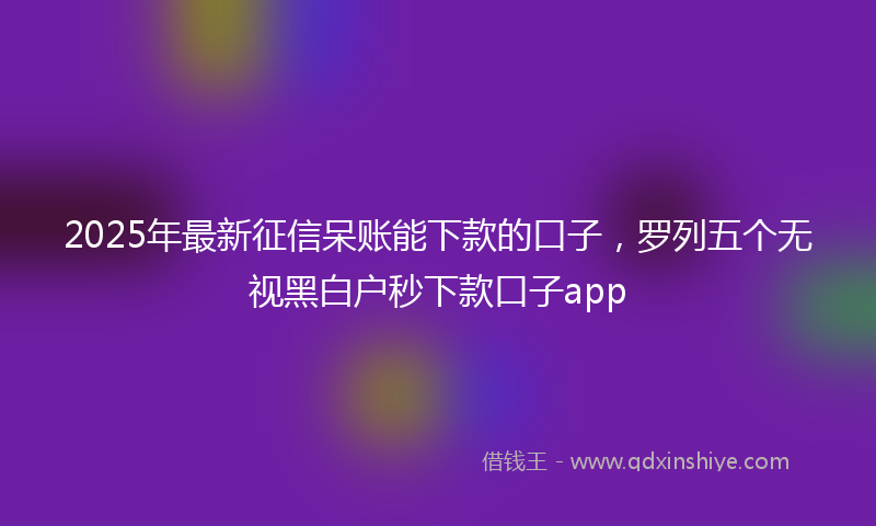 2025年最新征信呆账能下款的口子，罗列五个无视黑白户秒下款口子app