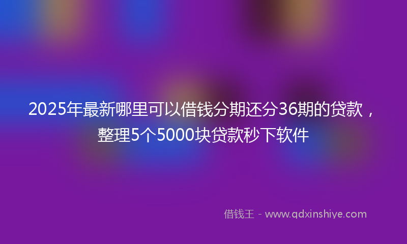 2025年最新哪里可以借钱分期还分36期的贷款，整理5个5000块贷款秒下软件