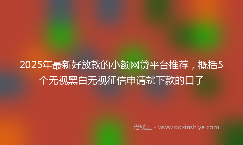 2025年最新好放款的小额网贷平台推荐，概括5个无视黑白无视征信申请就下款的口子