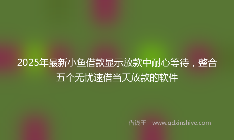 2025年最新小鱼借款显示放款中耐心等待，整合五个无忧速借当天放款的软件