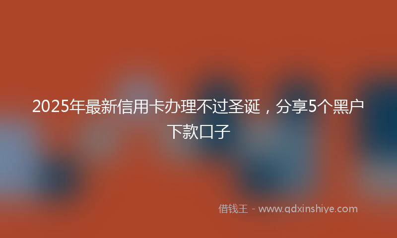 2025年最新信用卡办理不过圣诞，分享5个黑户下款口子