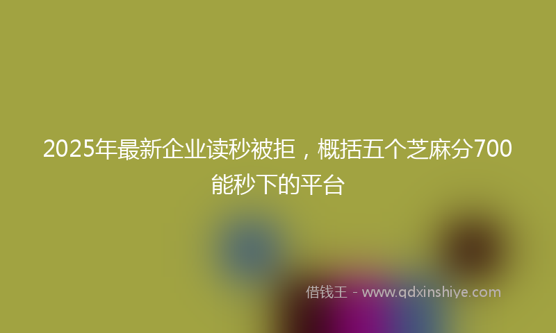 2025年最新企业读秒被拒，概括五个芝麻分700能秒下的平台