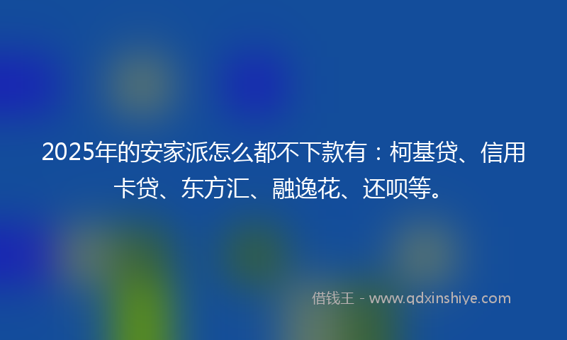 2025年的安家派怎么都不下款有：柯基贷、信用卡贷、东方汇、融逸花、还呗等。