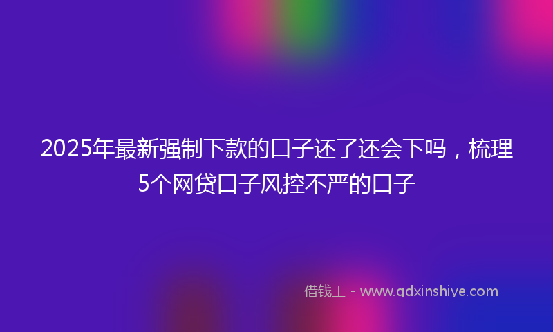 2025年最新强制下款的口子还了还会下吗，梳理5个网贷口子风控不严的口子