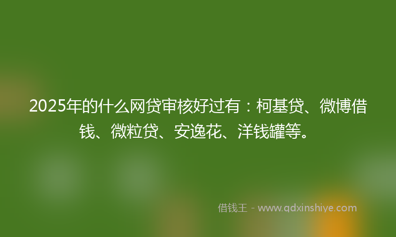 2025年的什么网贷审核好过有：柯基贷、微博借钱、微粒贷、安逸花、洋钱罐等。