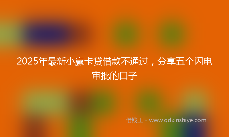 2025年最新小赢卡贷借款不通过，分享五个闪电审批的口子