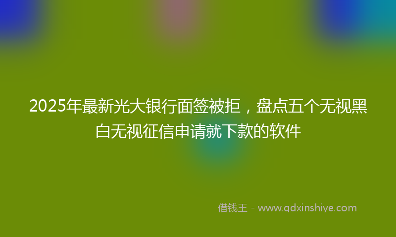 2025年最新光大银行面签被拒，盘点五个无视黑白无视征信申请就下款的软件
