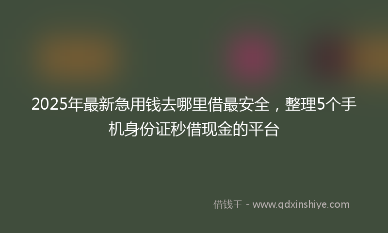 2025年最新急用钱去哪里借最安全，整理5个手机身份证秒借现金的平台