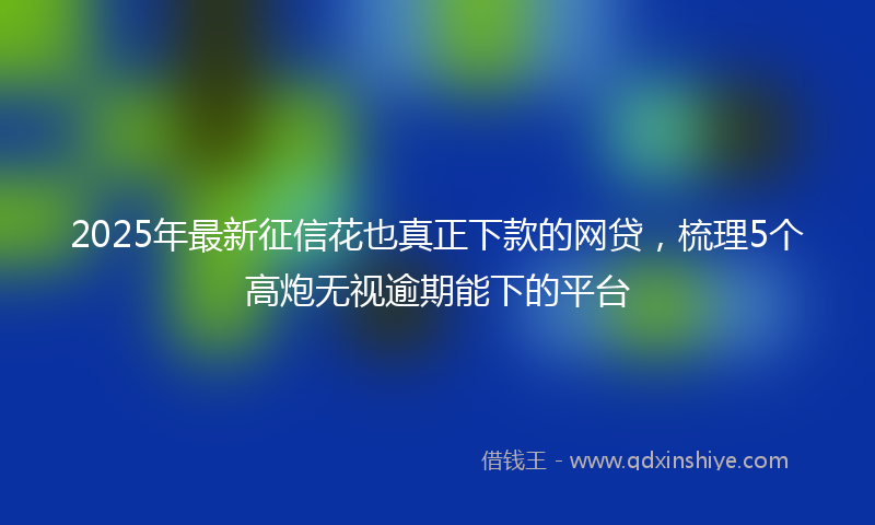 2025年最新征信花也真正下款的网贷，梳理5个高炮无视逾期能下的平台