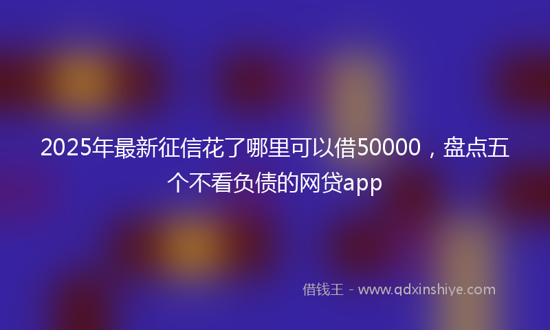 2025年最新征信花了哪里可以借50000，盘点五个不看负债的网贷app