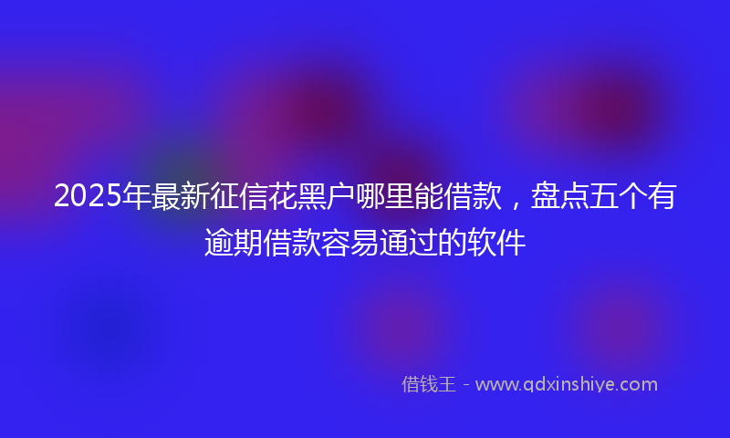 2025年最新征信花黑户哪里能借款，盘点五个有逾期借款容易通过的软件