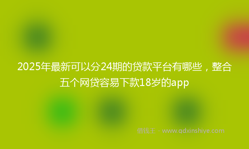 2025年最新可以分24期的贷款平台有哪些，整合五个网贷容易下款18岁的app