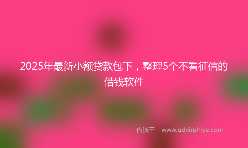 2025年最新小额贷款包下，整理5个不看征信的借钱软件