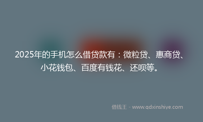 2025年的手机怎么借贷款有：微粒贷、惠商贷、小花钱包、百度有钱花、还呗等。