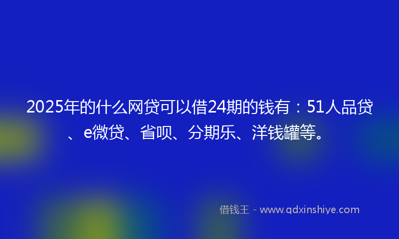2025年的什么网贷可以借24期的钱有：51人品贷、e微贷、省呗、分期乐、洋钱罐等。