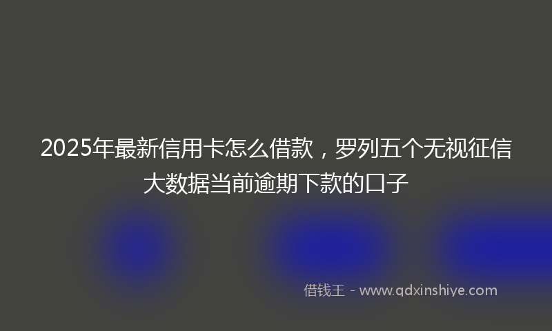 2025年最新信用卡怎么借款，罗列五个无视征信大数据当前逾期下款的口子