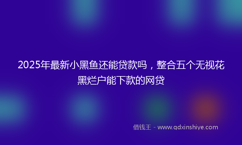 2025年最新小黑鱼还能贷款吗，整合五个无视花黑烂户能下款的网贷