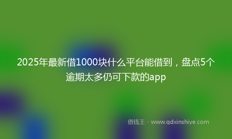 2025年最新借1000块什么平台能借到，盘点5个逾期太多仍可下款的app