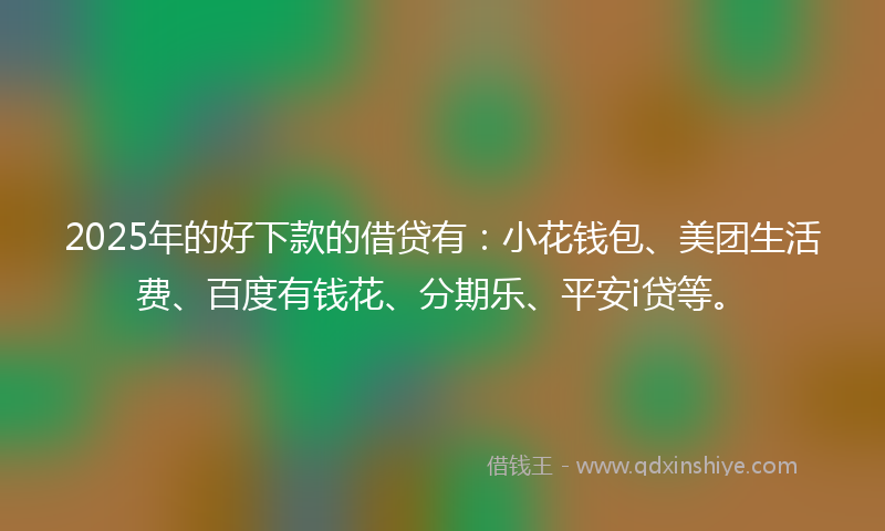2025年的好下款的借贷有：小花钱包、美团生活费、百度有钱花、分期乐、平安i贷等。