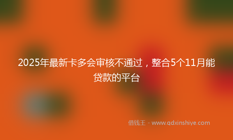 2025年最新卡多会审核不通过，整合5个11月能贷款的平台