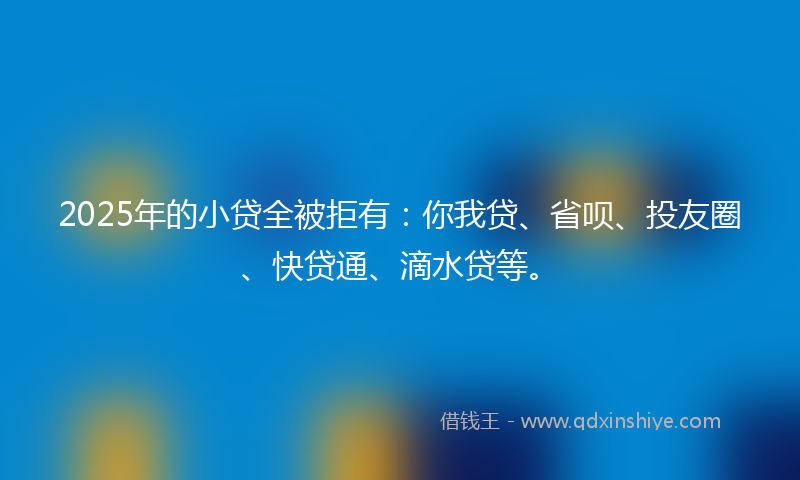 2025年的小贷全被拒有：你我贷、省呗、投友圈、快贷通、滴水贷等。