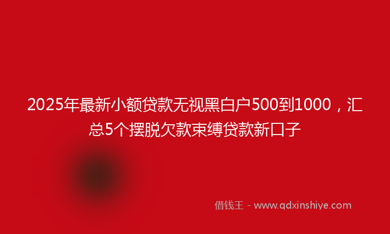 2025年最新小额贷款无视黑白户500到1000，汇总5个摆脱欠款束缚贷款新口子