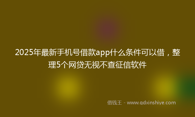 2025年最新手机号借款app什么条件可以借，整理5个网贷无视不查征信软件