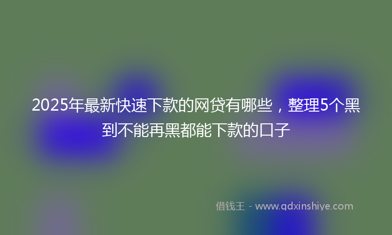 2025年最新快速下款的网贷有哪些，整理5个黑到不能再黑都能下款的口子