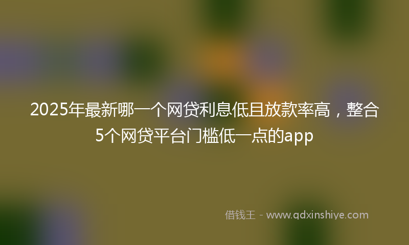 2025年最新哪一个网贷利息低且放款率高，整合5个网贷平台门槛低一点的app