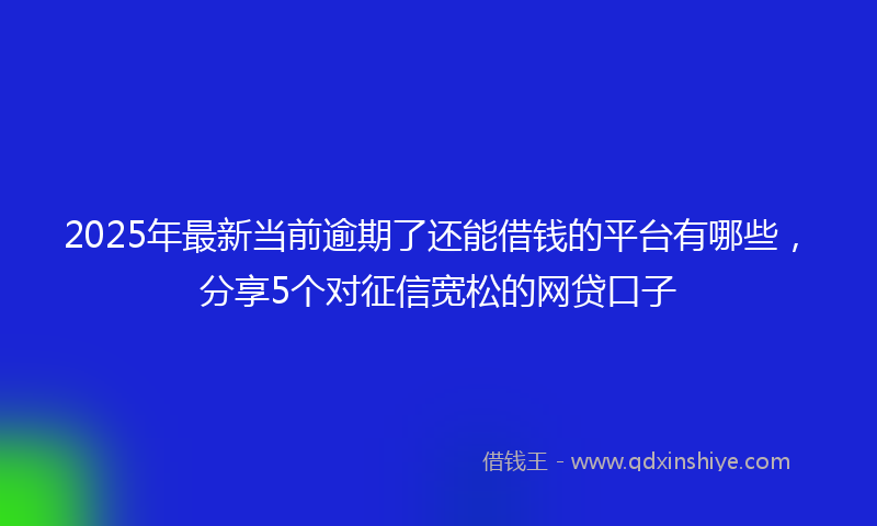 2025年最新当前逾期了还能借钱的平台有哪些，分享5个对征信宽松的网贷口子