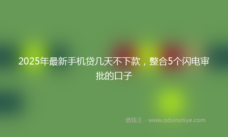 2025年最新手机贷几天不下款，整合5个闪电审批的口子