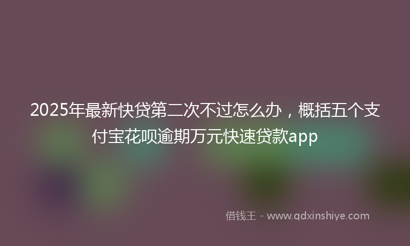 2025年最新快贷第二次不过怎么办，概括五个支付宝花呗逾期万元快速贷款app