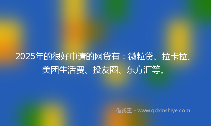 2025年的很好申请的网贷有：微粒贷、拉卡拉、美团生活费、投友圈、东方汇等。
