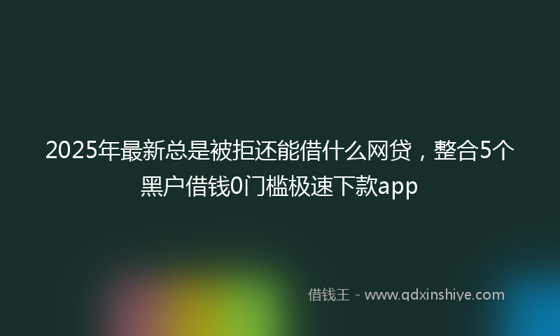 2025年最新总是被拒还能借什么网贷，整合5个黑户借钱0门槛极速下款app