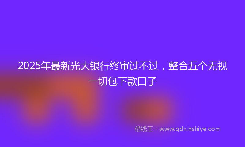 2025年最新光大银行终审过不过，整合五个无视一切包下款口子