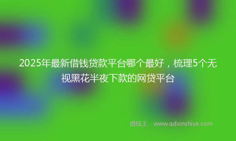 2025年最新借钱贷款平台哪个最好，梳理5个无视黑花半夜下款的网贷平台