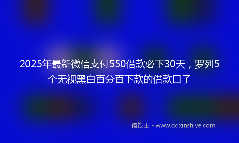 2025年最新微信支付550借款必下30天，罗列5个无视黑白百分百下款的借款口子