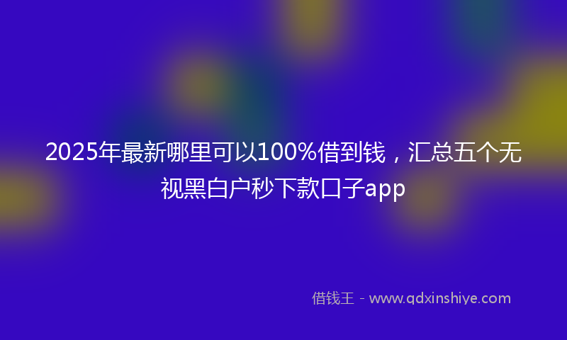 2025年最新哪里可以100%借到钱，汇总五个无视黑白户秒下款口子app