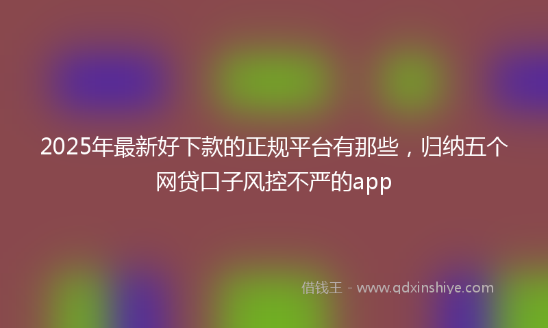 2025年最新好下款的正规平台有那些，归纳五个网贷口子风控不严的app