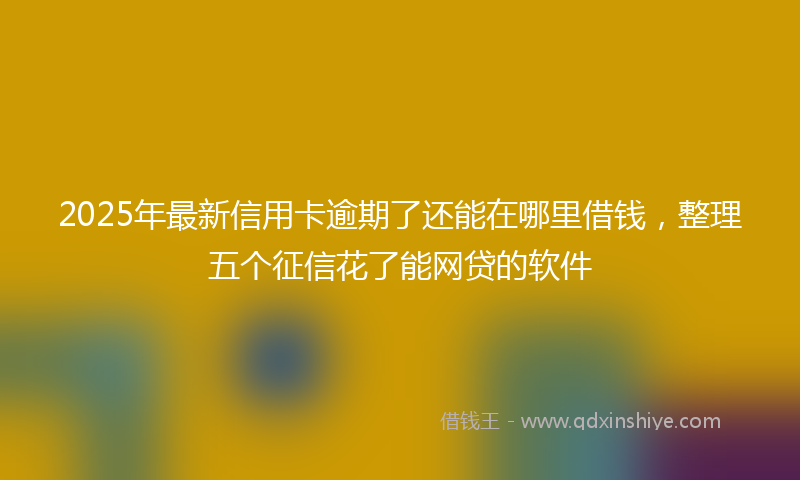 2025年最新信用卡逾期了还能在哪里借钱，整理五个征信花了能网贷的软件