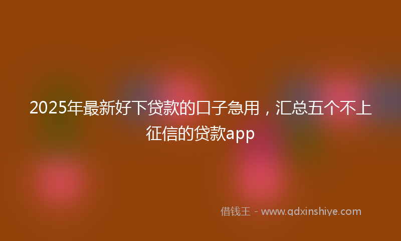 2025年最新好下贷款的口子急用，汇总五个不上征信的贷款app