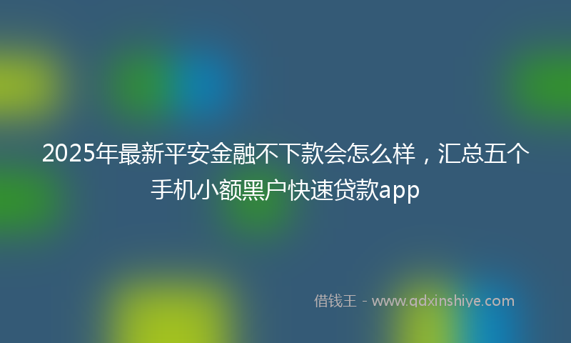 2025年最新平安金融不下款会怎么样，汇总五个手机小额黑户快速贷款app