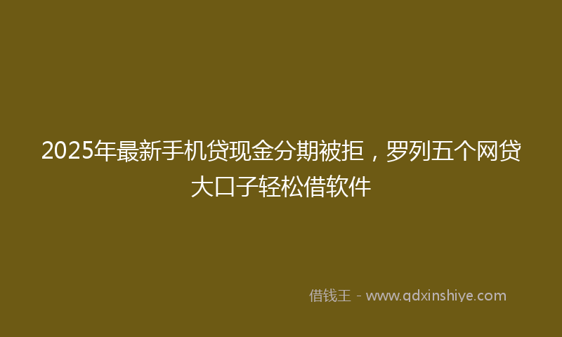 2025年最新手机贷现金分期被拒，罗列五个网贷大口子轻松借软件